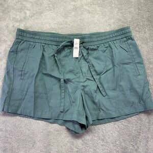 LOFT Outlet Womens XL‎ Shorts Green Drawstring Elastic Waist Casual